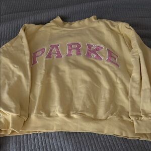 Parke pink and yellow mock neck